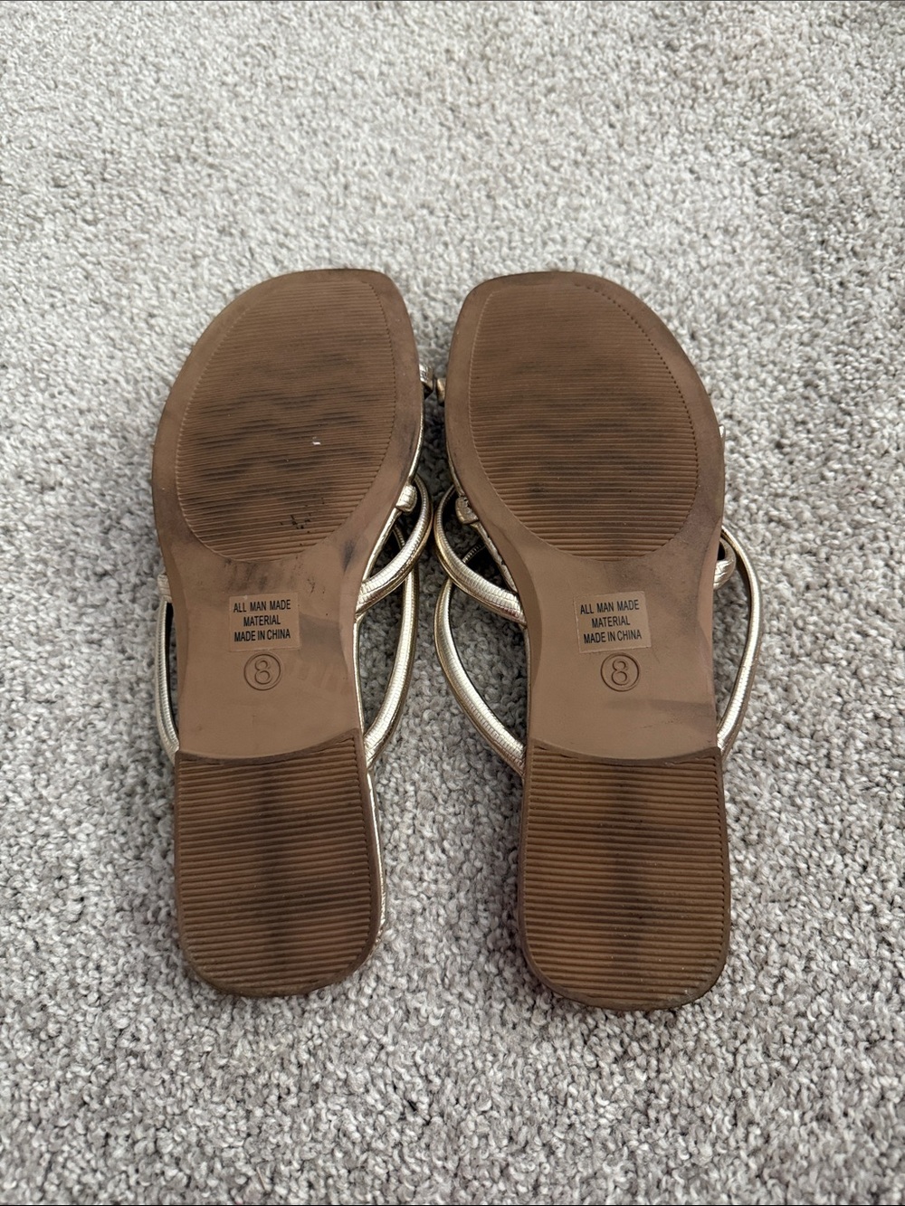 Soda Metallic Gold Strappy Square-Toe Slide Sandals - Picture 4 of 4